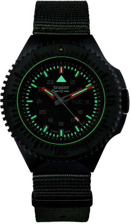 Obrázek Traser P69 Black Stealth Green NATO + UV svítilna zdarma